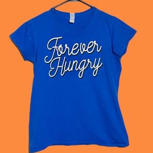 Unique Y2K “Forever Hungry” Script Print Tee